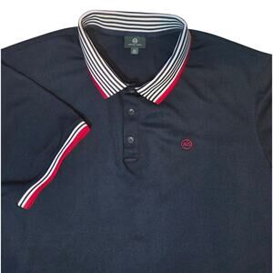 AG Adriano Goldschmied Polo Shirt Premium Green Label Golf Navy Blue Sz XXL